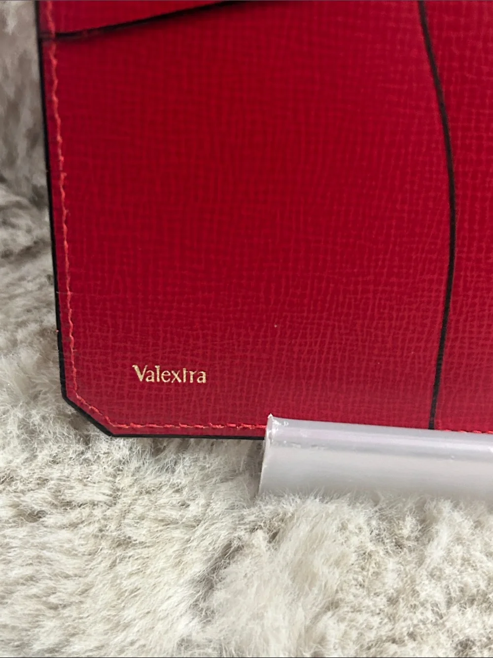 Valextra long red leather travel wallet Passport holder Retail $550